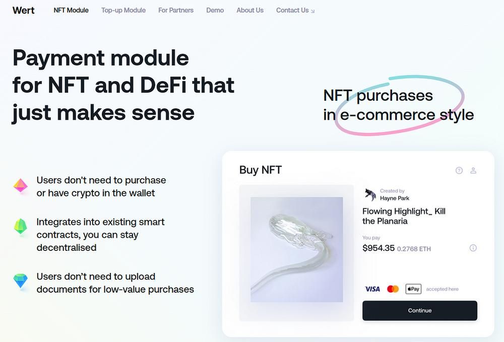 Pay up! Tezos NFT Payment Module Wert.io, And What it Means, image 4